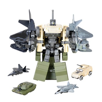 合金鋼甲獸變形機器4件組  軍事版(SU35 戰機 + F22 戰機 + M1A2 坦克 + VDV 裝甲車)  1組