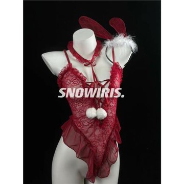 【盒裝發貨】火燒島 性感萌兔連體衣 蕾絲圣誕兔女郎