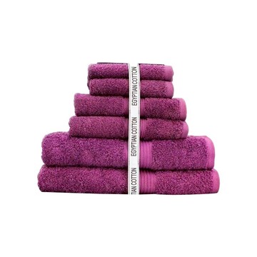 Canningvale 埃及經典毛巾六件組 - 皇家埃及棉 浴巾/毛巾/方巾  莓果紅  1組