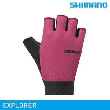 SHIMANO EXPLORER 女用手套 / 桃紅 (自行車手套 露指手套)