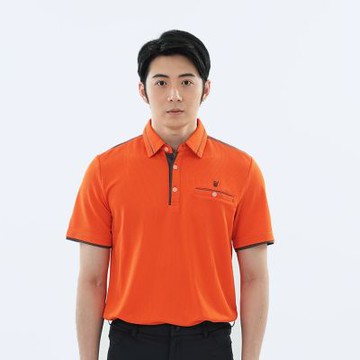 【遊遍天下】男款吸濕排汗抗UV機能POLO衫GS1039桔咖啡M-5L大尺碼