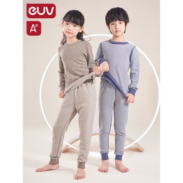 euv 兒童德絨保暖內衣男女童秋衣秋褲套裝加厚款打底棉毛衫中大童