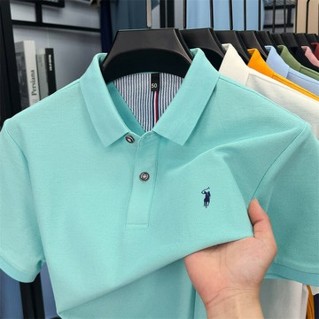 100%純棉高品質翻領短袖T恤男2025夏季新款商務涼感透氣休閑polo鑫弘-衣錦男裝