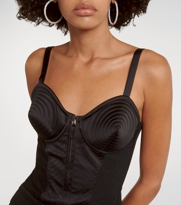 Jean Paul Gaultier Satin-trimmed bodysuit
