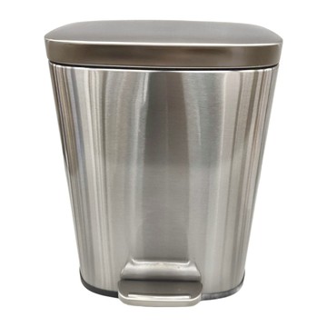 TRINITY 12L 橫向垃圾桶-不鏽鋼色，410不鏽鋼(厚度0.3MM)緩降腳踏式  W285 X D240 X H383 MM  1個