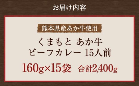 熊本県産あか牛使用 くまもとあか牛 ビーフカレー 15人前 合計2400g 1食160g レトルト 湯煎