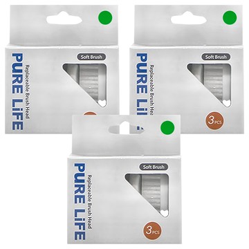 PuRE LiFE 寶淨 替換牙刷刷頭 3件裝 護齦刷頭 綠色  3盒