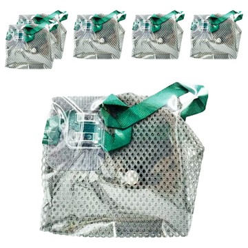 掛壁式防塵罩收納網袋 適用於防塵罩/塑膠袋/薑蒜/鞋套  無痕掛勾5.5 × 4cm + 網袋48 × 12 × 6cm  灰色