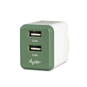 AR 抹茶綠 4.8A USB 電源供應器 雙孔獨立大電流輸出