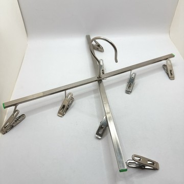 《翔翼玩具》十字8夾鋼衣架 十字晾衣架 家用晾衣架 不銹鋼十字褲架 無痕多功能夾子 衣架防滑折疊 曬衣架 晾衣架 夾子