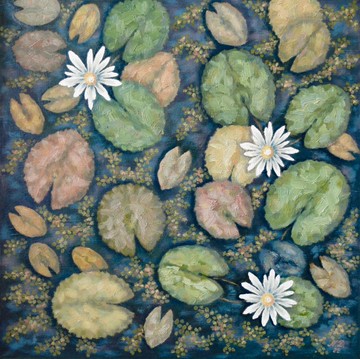 睡蓮繪畫蓮花原創藝術克勞德莫奈牆藝術由 NataDuArt