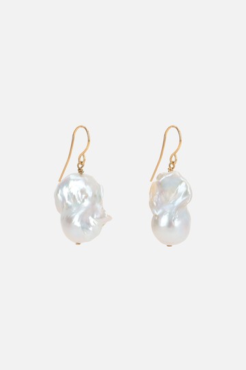 JIL SANDER pearl-embellished brass earrings Woman