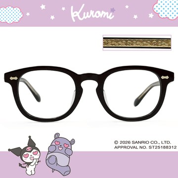 三麗鷗夢幻隊▪︎酷洛米｜迷人日常 梨圓框眼鏡｜純曜黑
