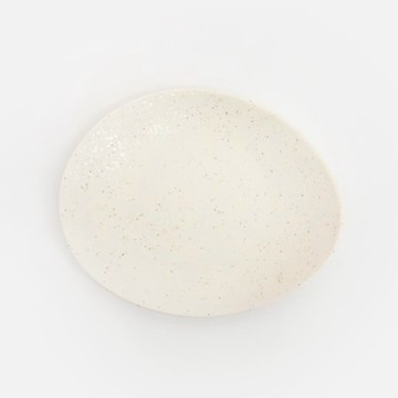 WAGA陶瓷橢圓平盤18.5cm 皓白星點