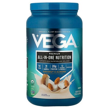 Vega, 優質，多合一營養，椰子和杏仁味，1 磅 8.3 盎司（687 克）