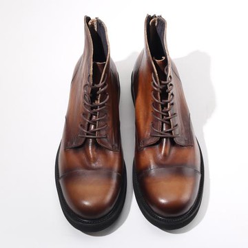 歐美復古做舊水洗擦色潮鞋 圓頭休閑系帶高幫皮靴男士皮靴沙漠靴