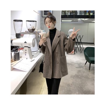 Lockers 木櫃 中長款素色毛呢大衣/外套-2色