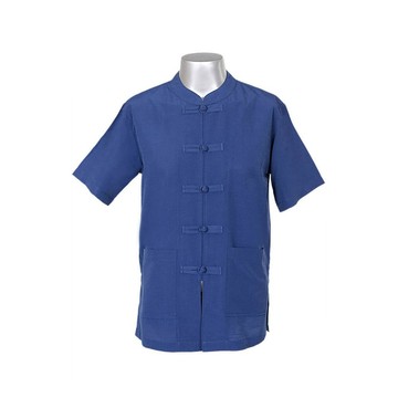 現貨供應 弘喧 藍 素面 唐裝 二字扣 禪服 休閒服