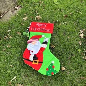 外貿Christmas倒計時月歷日歷倒數掛歷圣誕裝飾襪刺繡led燈禮物袋