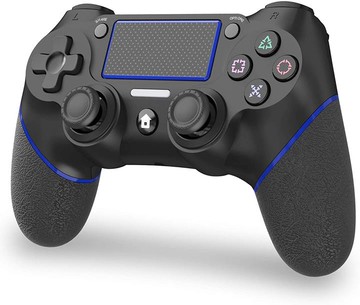 【日本代購】SHINEZONE PS4 控制器 無線 最新  600mAh 大容量電池 Bluetooth 無延遲 陀螺儀傳感器 雙重振動 耳機插孔 藍色