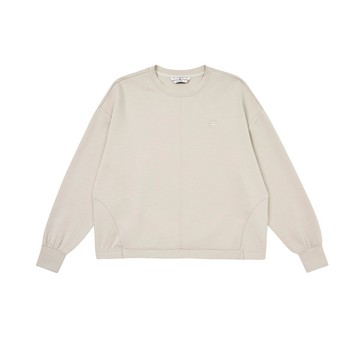 FILA #復古飛馳 女長袖莫代爾太空棉T恤-石灰 5TEZ-5428-LG