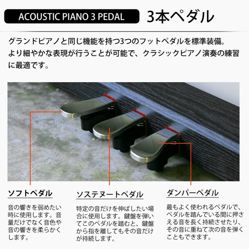 電子ピアノ 88鍵盤 ハンマーアクション 88鍵盤 木製 ピアノ 3本ペダル付き Amazon.co.jp: 【ハンマーアクション88鍵盤】 Longeye 電子