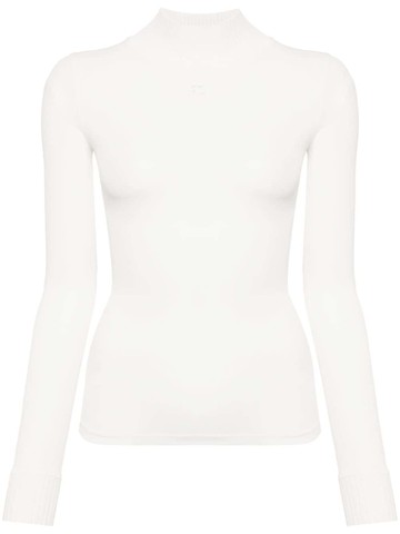 Courrèges - Reedition Second Skin mesh top - women - Elastane/Polyester - L - White