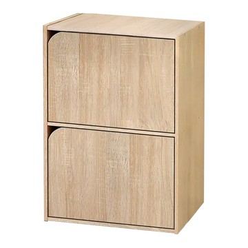HOPMA 合馬家具 斯麥可堆疊二門收納櫃 Set 2  41.8 x 30 x 60.2cm  漂流木 + 淺橡木