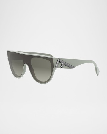 Logo Acetate & Nylon Shield Sunglasses