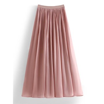 高級感歐貨流光紗裙女2025薄牛奶珠光裙子氣質楊柳皺夏網紗半身裙