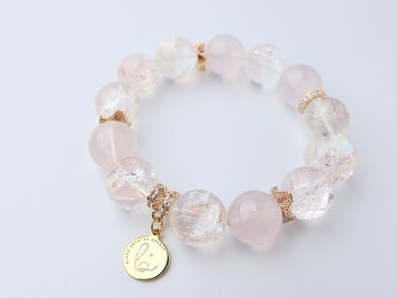 招桃花 人緣 愛情運 | 粉膠花阿塞水晶 粉水晶 | 心輪療癒 設計款