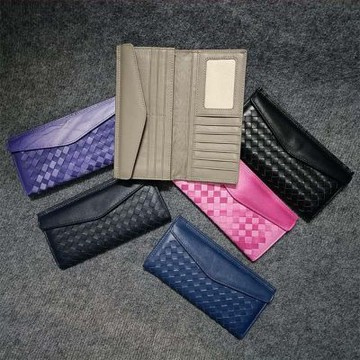 [巴黎精品] 現貨+預購 真皮編織長夾真羊皮錢包短夾卡夾零錢包手拿包-經典復古大容量男女皮夾6色a1ke58