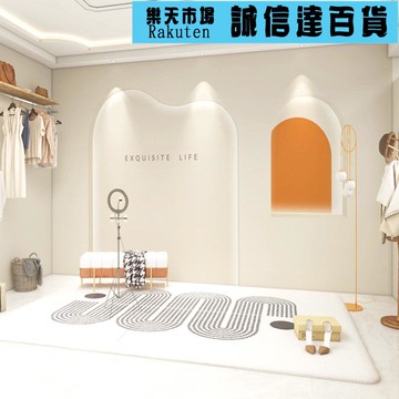 壁紙 壁貼 3d簡約拱門壁紙高級輕奢服裝壁紙美容院前臺背景牆布