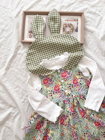 森の角落手作童裝 兔耳領小洋裝系列 女寶洋裝 生日禮