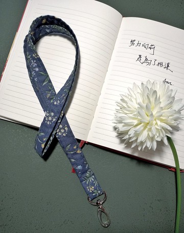 職場必備-寬版純棉識別證頸掛繩/吊繩/證件带-幽雅花草