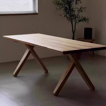 公司貨 免運 超低價 日式實木餐桌長方形鯨魚北歐客廳家用原木風餐書桌一體工作臺組合