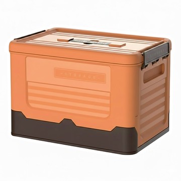莫蘭迪多功能折疊收納箱  (小)32 x 23 x 21.5cm  夕陽橙  1個