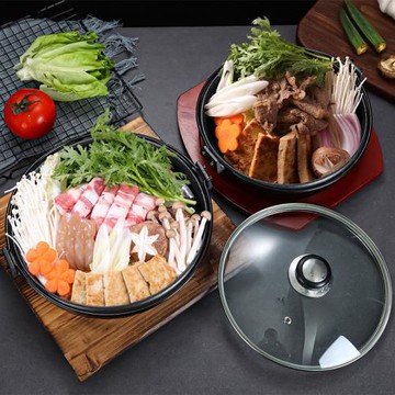 加厚鑄鐵壽喜鍋不粘生鐵鍋吊鍋煎鍋電磁爐壽喜鍋日式湯鍋壽司火鍋