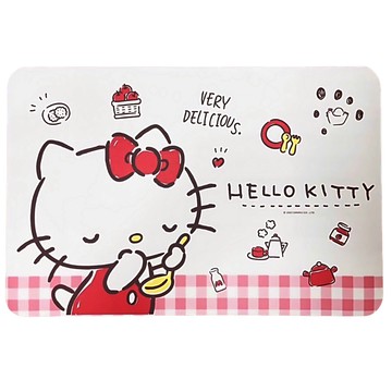 Sanrio 三麗鷗 HELLO KITTY吸水軟地墊  60 x 40cm  快樂烹飪 白色 + 紅色  1個