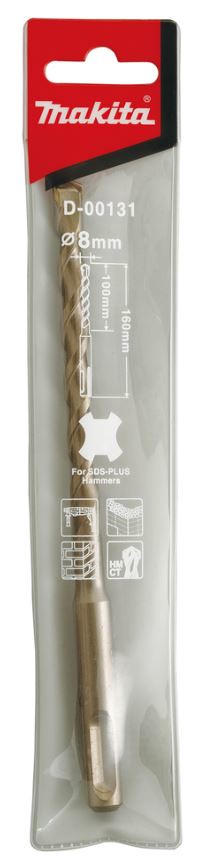 MAKITA 牧田 D-00131 四溝二刃 四溝鑽頭 8*160mm 配件 水泥 鑽頭 鑽尾 四溝 免出力