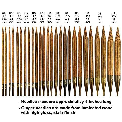 Knitter s Pride Ginger Knitting Needles Deluxe Short Tip Interchangeable Se