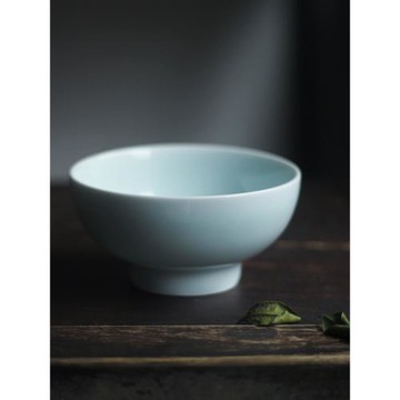 山水一間景德鎮陶瓷餐具青釉飯對碗如玉影青瓷厚實不掛油高腳碗