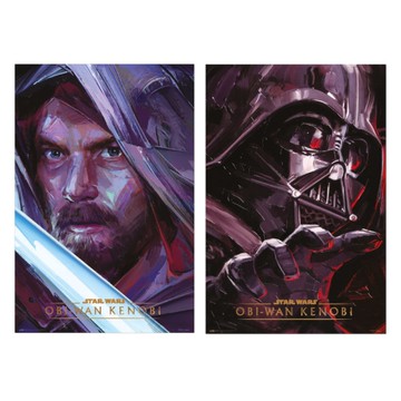 *【星際大戰】星際大戰 水彩風海報-絕地武士歐比王/黑武士達斯維達