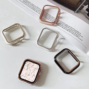 半包創意雙色電鍍硬殼包邊 Applewatch保護殼 適用iwatch全系列保護殼