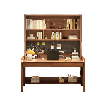 HappyLife 實木洞洞板書架書桌/104CM (Y12525)