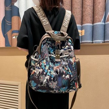 雙肩包女2025新款韓版潮休閑牛津紡大容量女士背包旅行書包軟皮女