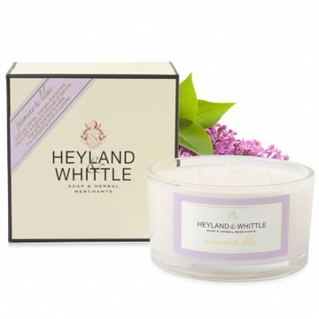 (福利品) H&W英倫薇朵 茉莉丁香三蕊香氛燭 480g (外盒瑕疵)