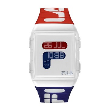 【FILA Watch】經典LOGO方形電子錶-經典紅藍/38-105-005