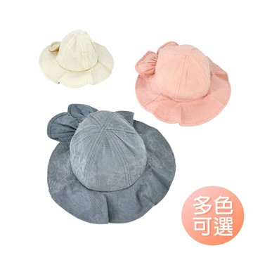 寶寶遮陽帽 蝴蝶結小公主帽子 素色遮陽帽 童帽 防曬帽 寶寶防掉帽子-雪倫小舖