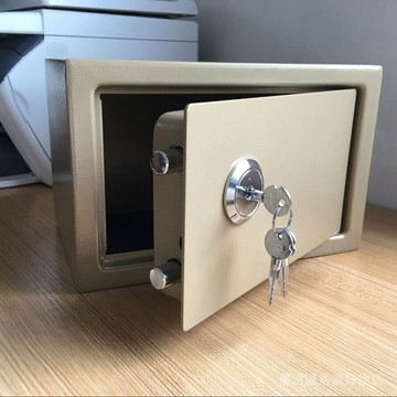 保險箱 密碼保險箱 家用小型保險箱 辦公保險櫃 辦公保險櫃 機械保險櫃帶鎖小箱子防盜簡易保險箱夾萬錢箱收銀箱無電池無密碼